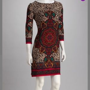 ‼️SALE‼️LondonTimes MultiPrint  leopard midi dress